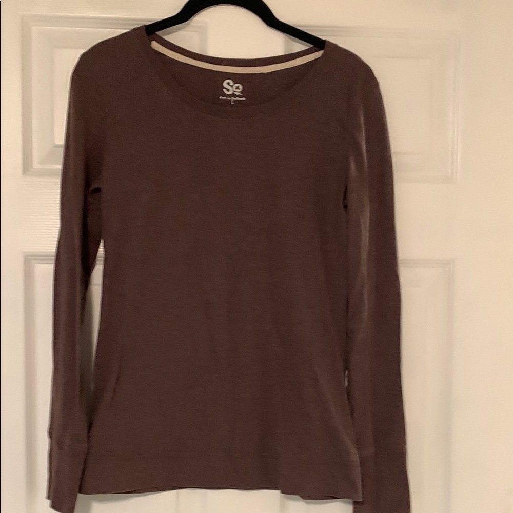 SO Brown Fitted Long Sleeve T-Shirt